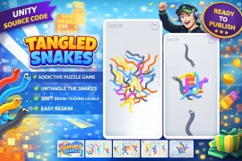 Tangled Snakes Puzzle Unity Source Code – Addictive Brain Teaser Game