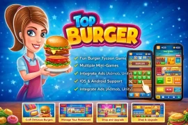 Top Burger Unity Game Template – Restaurant Tycoon with AdMob Integration