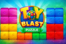 Toy Blast Puzzle Game UI – Colorful Match Block Mobile Game Design