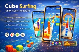 Cube Surfing Unity 3D Runner Game Template