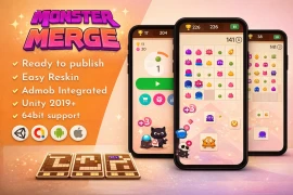 Unity Monster Merge Game Template – Easy Reskin & Monetization Ready