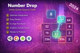 Unity Number Drop Game Template – Easy Reskin & Monetization