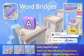 Word Bridges Unity Source Code – Addictive Puzzle Game  Easy Reskin