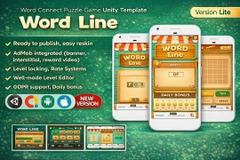 Word Line Unity Game Template – Word Connect Puzzle with AdMob