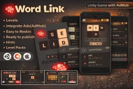 Word Link Unity Game Source Code – Puzzle Game with AdMob Integration