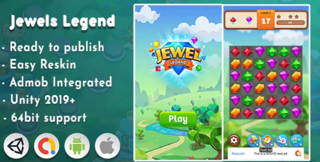 Jewels Legend | Unity source code