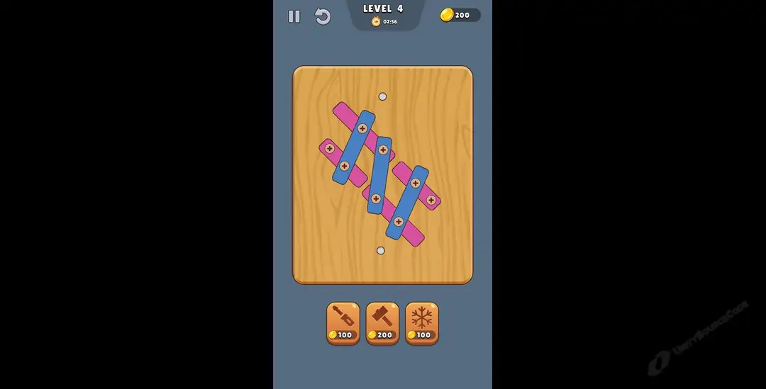 Wood Nuts & Bolts Screw - Unity Game