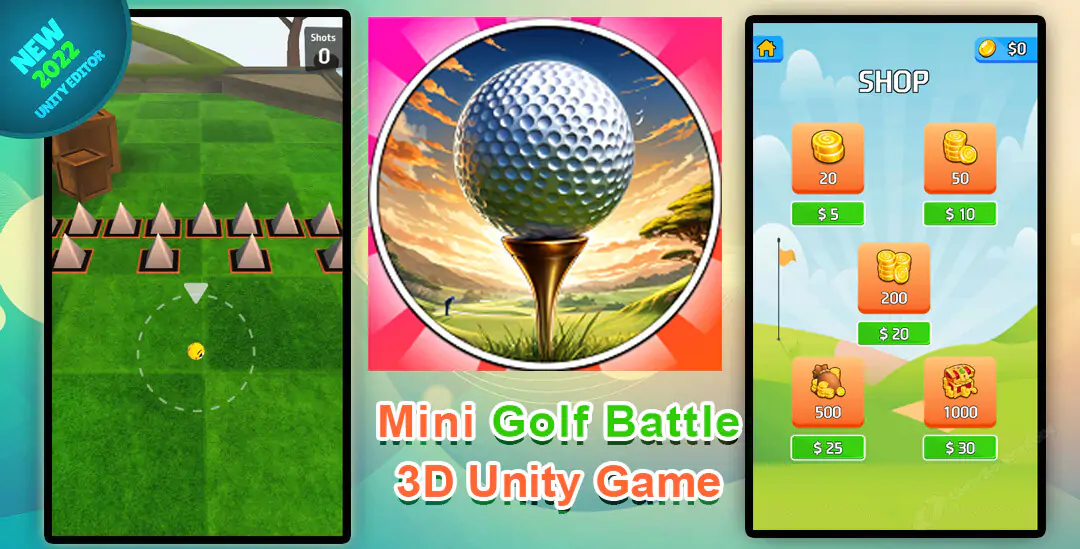 Mini Golf Battle 3D Unity Game  | Unity source code