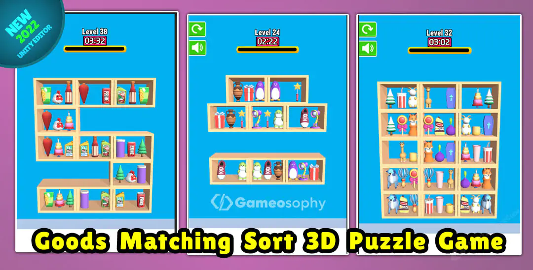 Goods Matching Sort 3D Puzzle | Unity source code