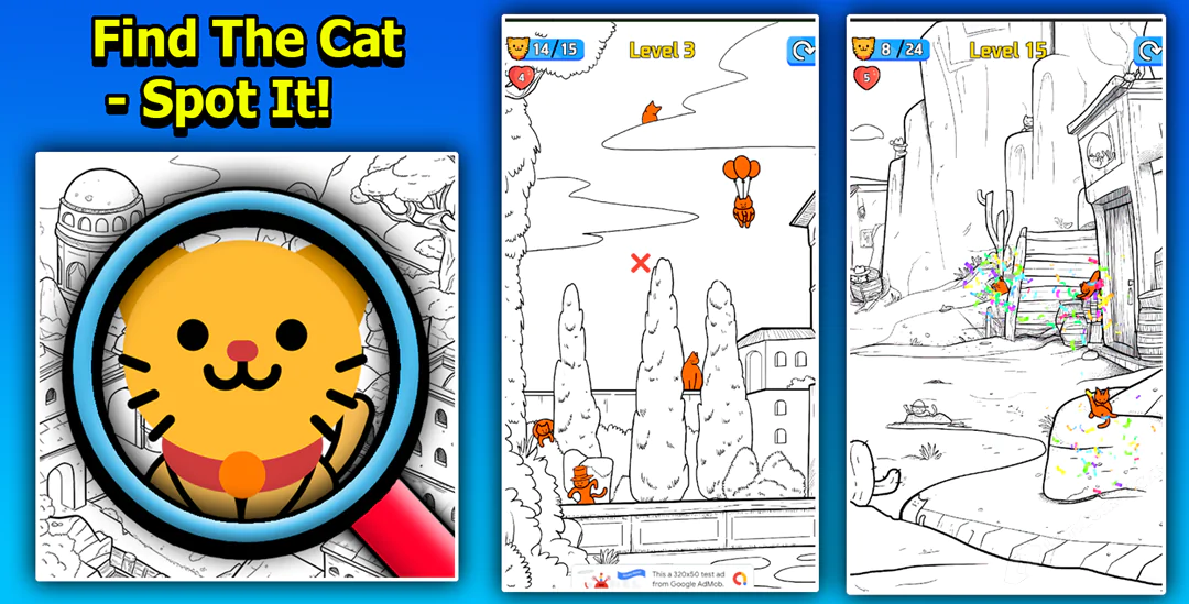 Find The Cat – Spot It 2D Game Unity Source Code