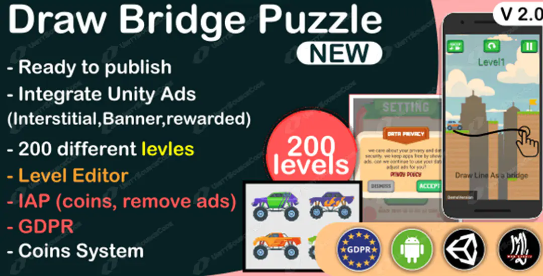 Draw Bridge Puzzle-Unity Game