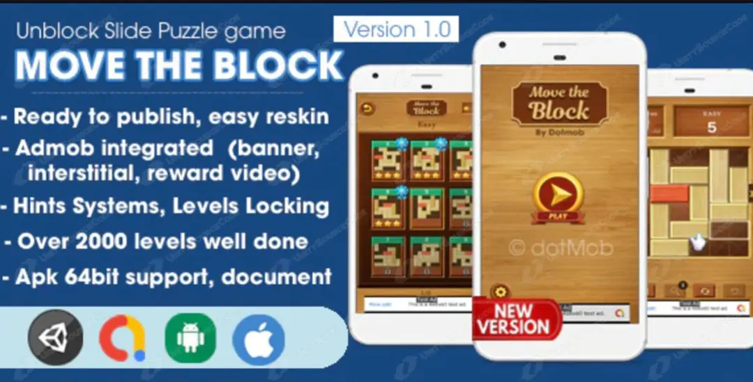 Move The Block – Unblock Game Unity Complete