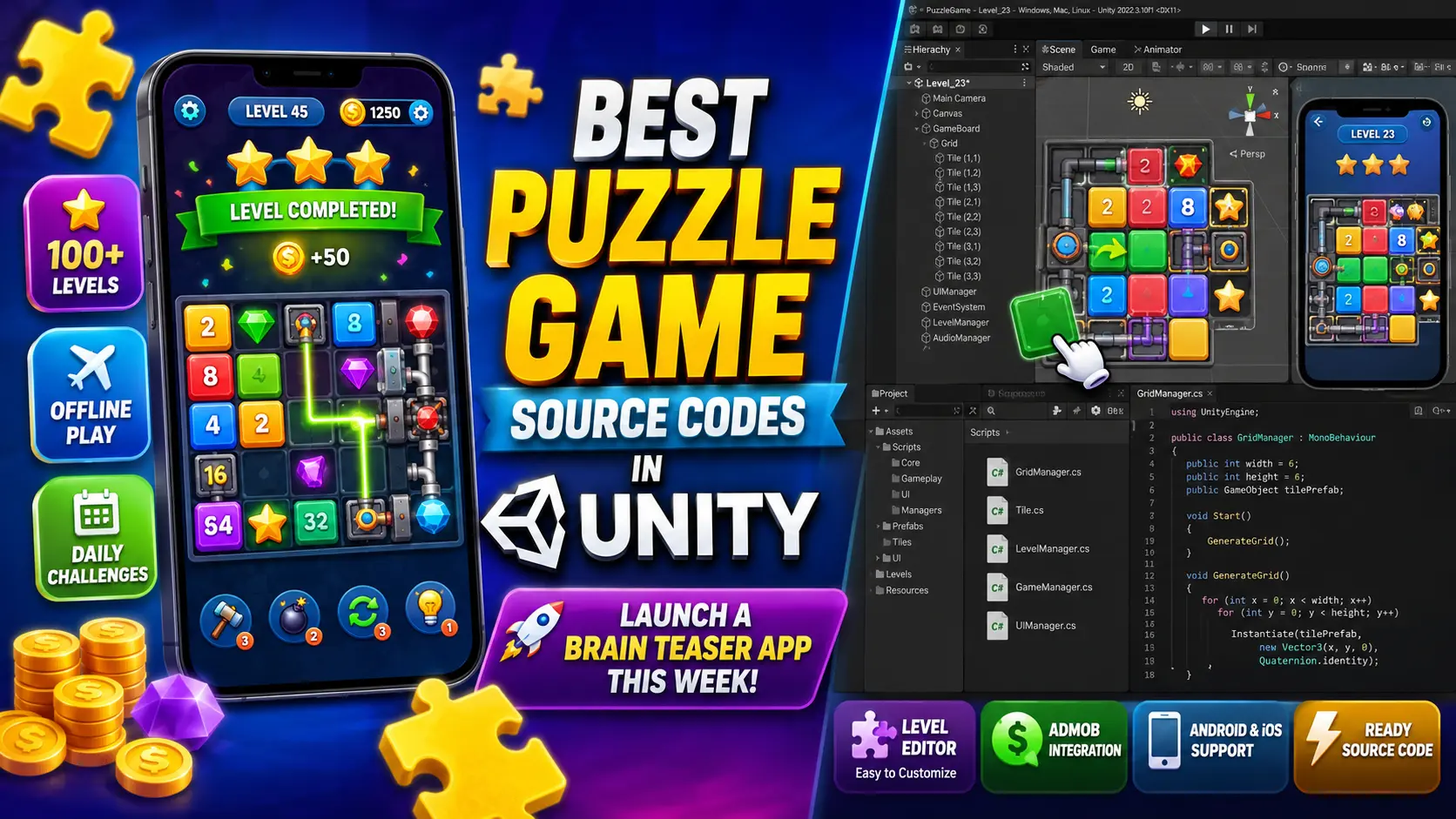 Best Puzzle Game Source Codes in Unity – Launch a Brain Teaser App This Week