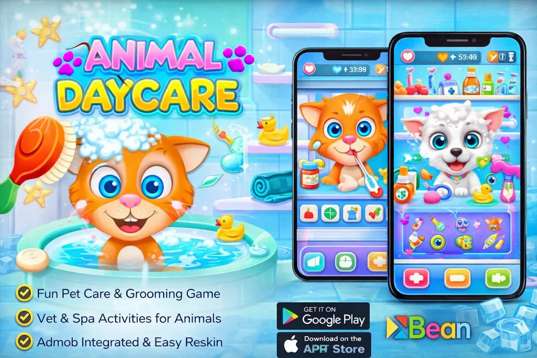Animal Daycare Unity Game Source Code – Pet Care & Grooming Game
