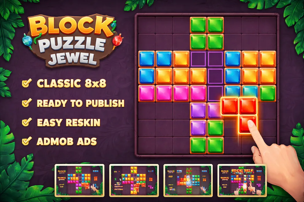 Block Puzzle Game Unity Source Code – Color Match Jewel Puzzle with Easy Reskin