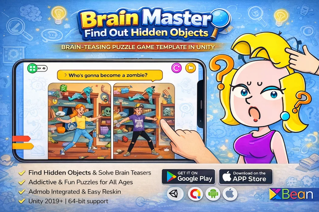 Brain Master Hidden Objects Puzzle Game – Unity Source Code