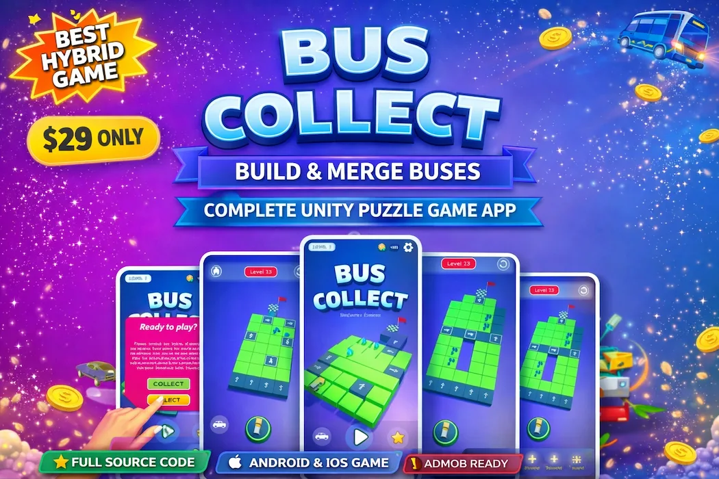Bus Collect Game – Unity Hybrid Puzzle Game Source Code