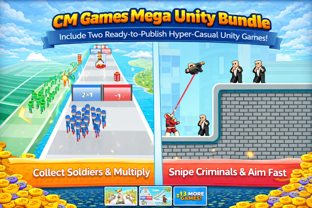 CM Games Mega Unity Bundle – 15 Ready-to-Publish Game Templates