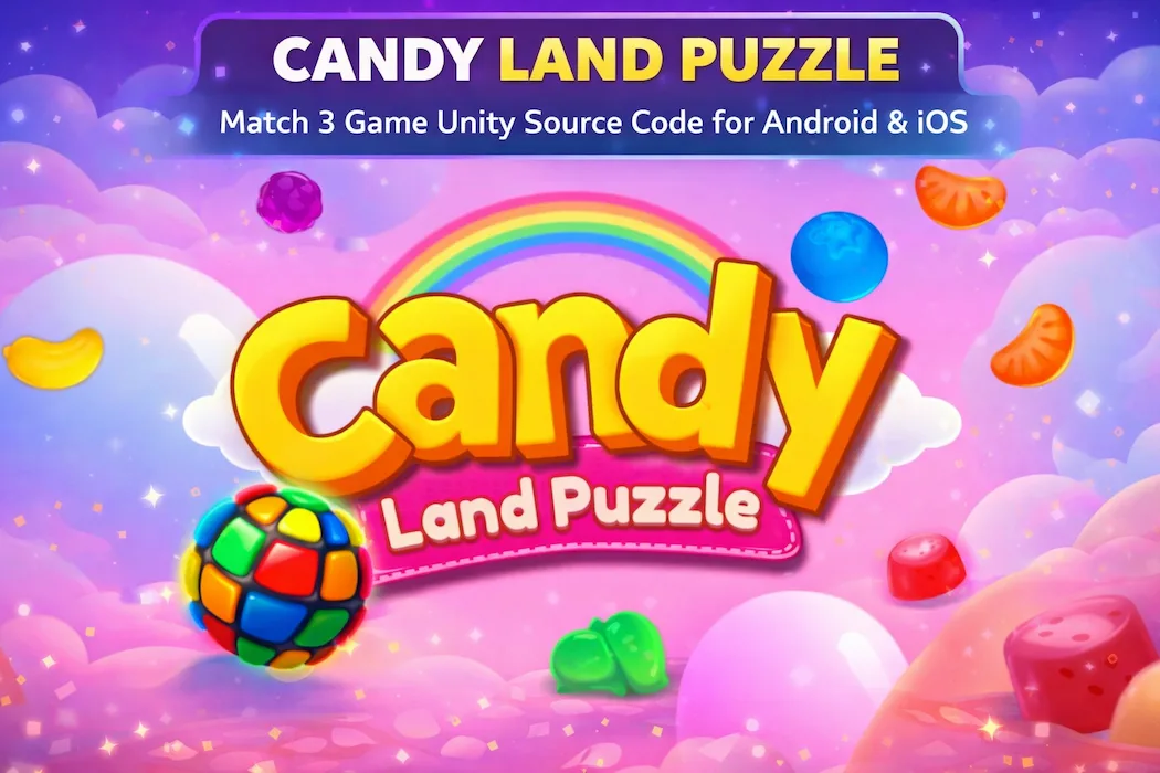 Candy Land Match 3 Unity Source Code – Ready to Publish Puzzle Game
