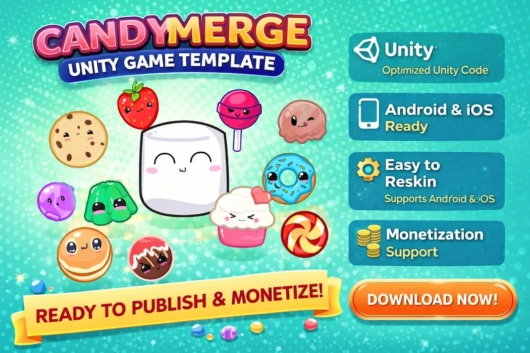 Candy Merge Unity Game Template – Ready to Publish & Monetize