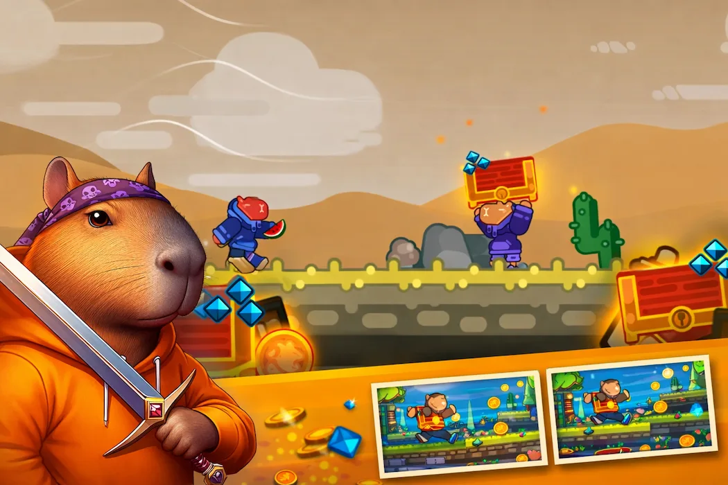 Capybara Treasure Rush Adventure – Build, Customize & Launch Your Own Unity Runner Game