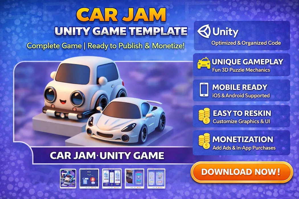 Car Jam 3D Complete Game Template – Unity Puzzle Game Source Code