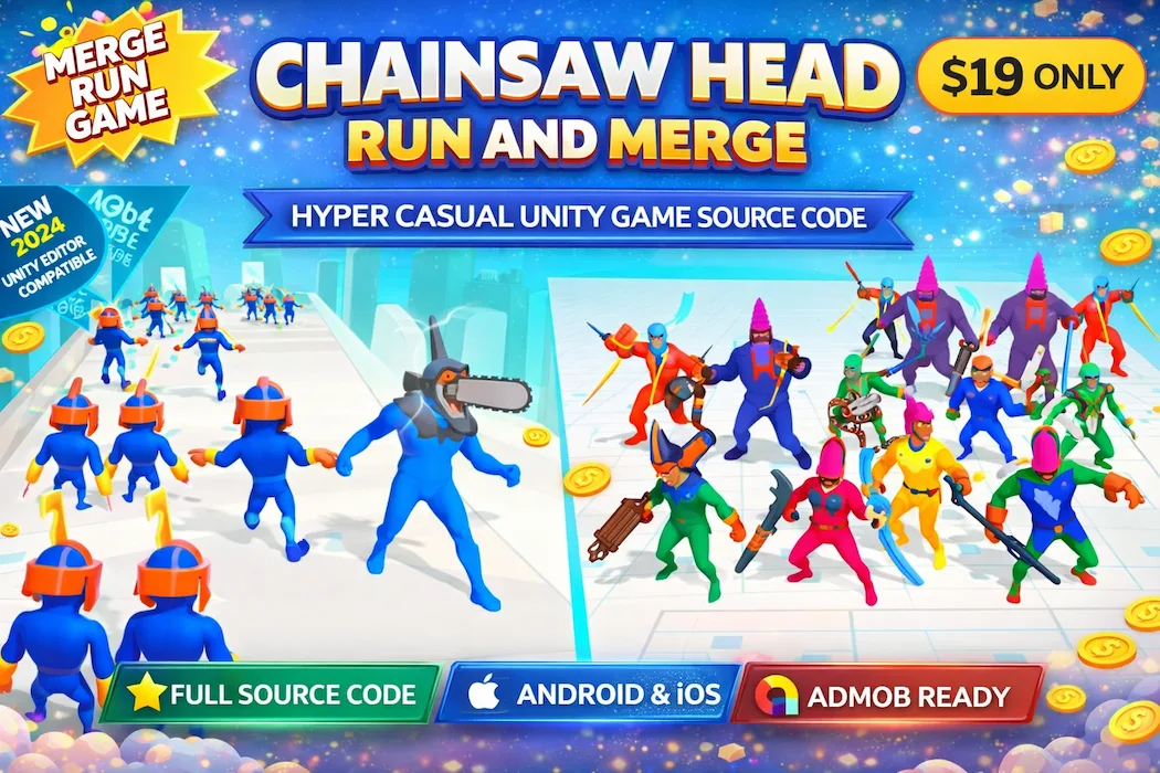 Chainsaw Head Run and Merge – Unity Hyper Casual Game Source Code