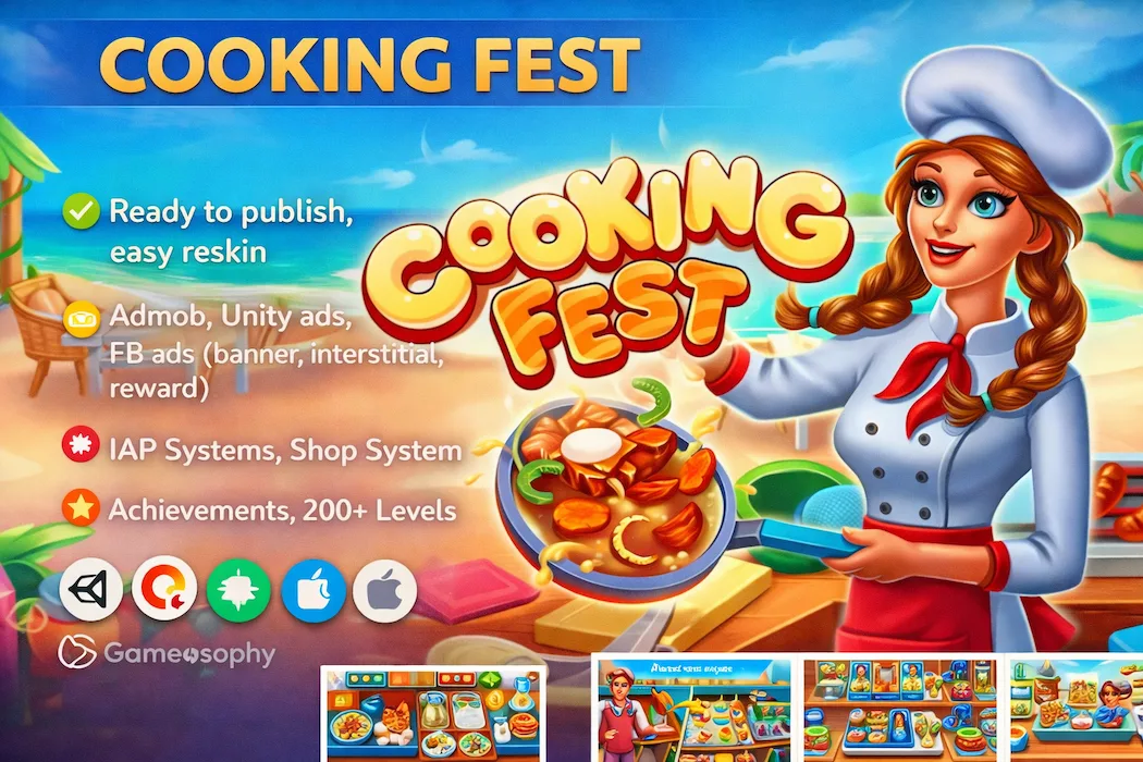 Cooking Fest Unity Game – Restaurant Cooking Simulator with AdMob Integration