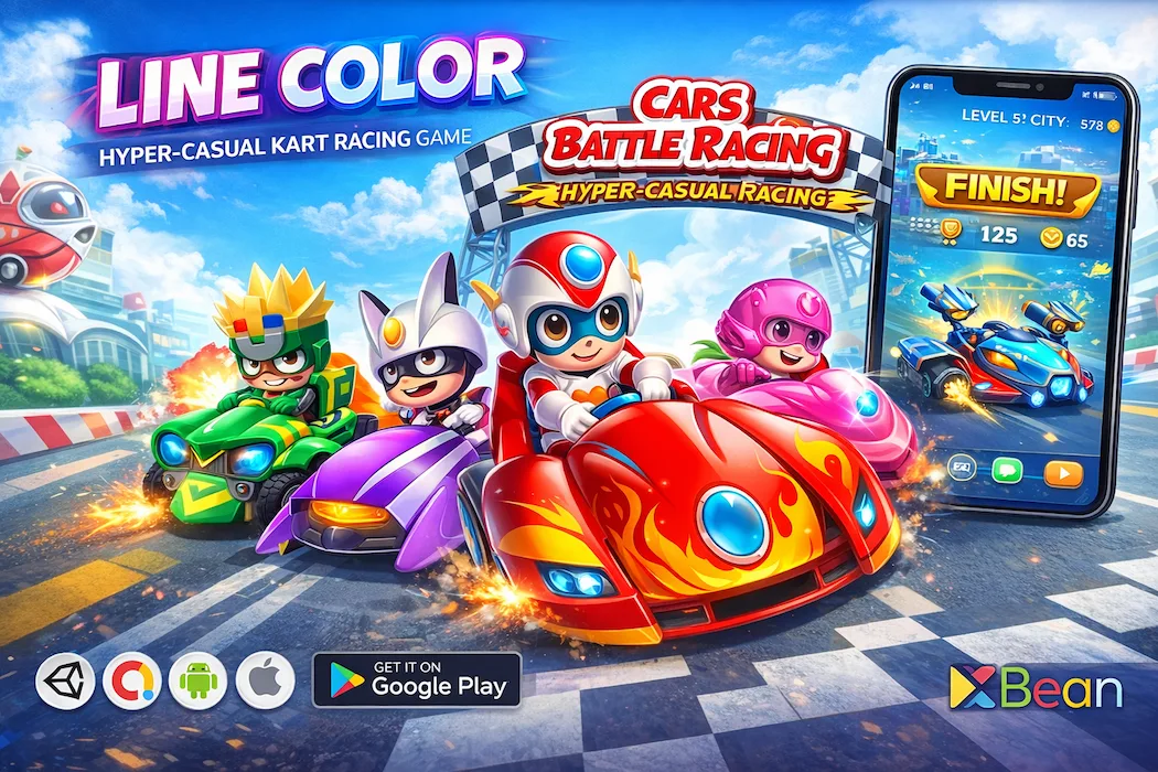 Crazy Car Racing Unity Game Source Code – Hyper Casual Racing Game Template