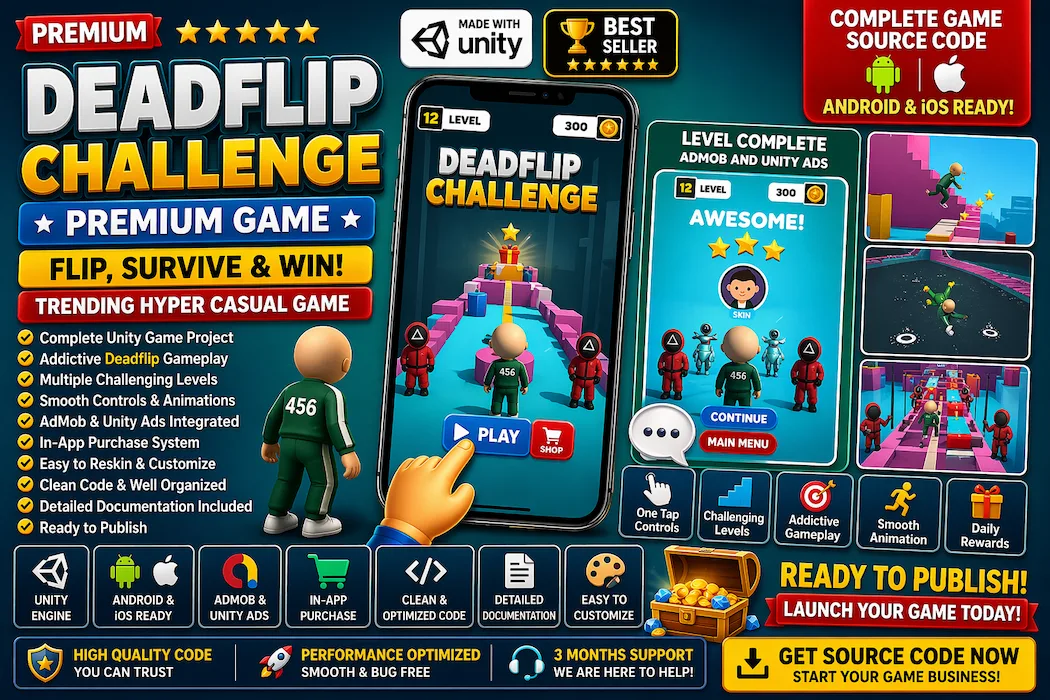 Deadflip Challenge – Premium Hyper Casual Unity Game Source Code
