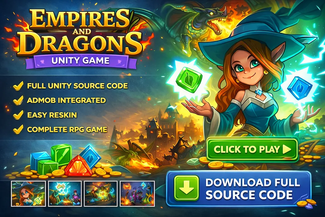 Empires & Dragons Game Unity Template – Fantasy Adventure Game