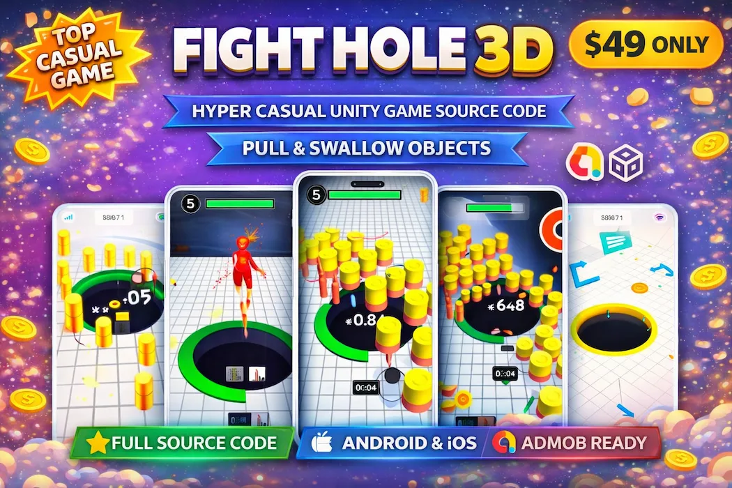 Fight Hole 3D Game – Unity Hyper Casual Game Source Code with AdMob