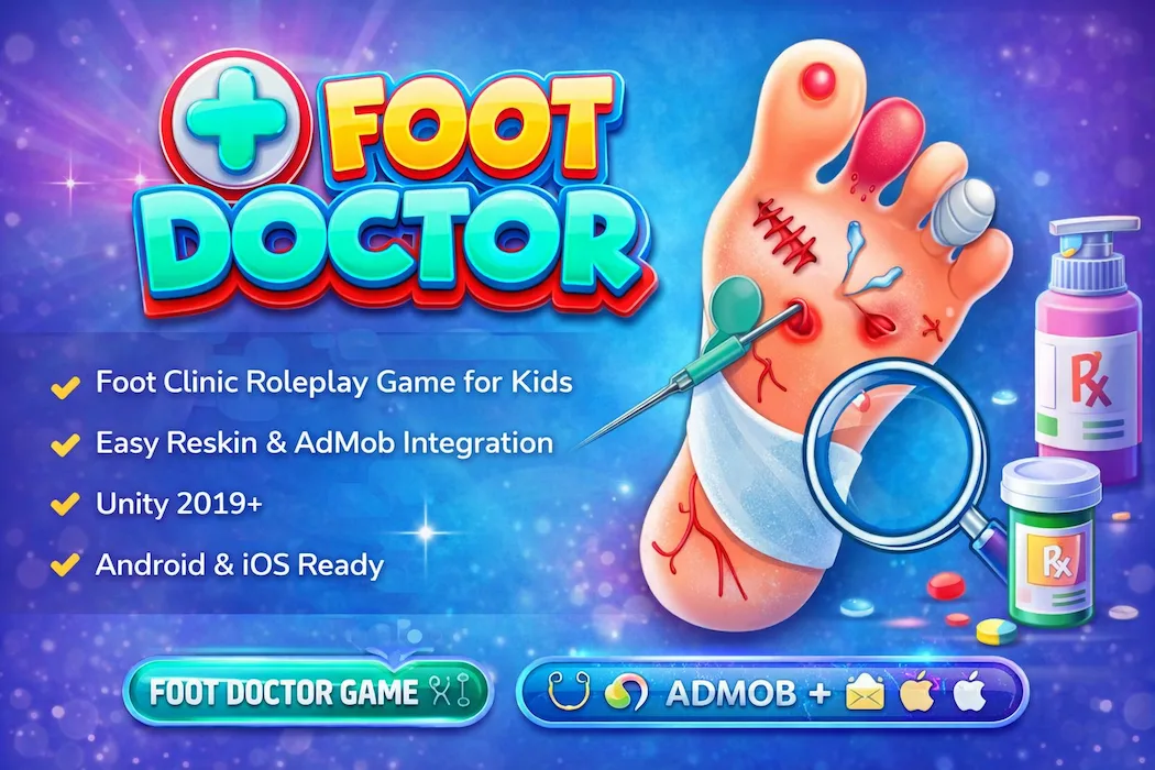 Foot Doctor Unity Game Source Code – Android & iOS Ready with Ads