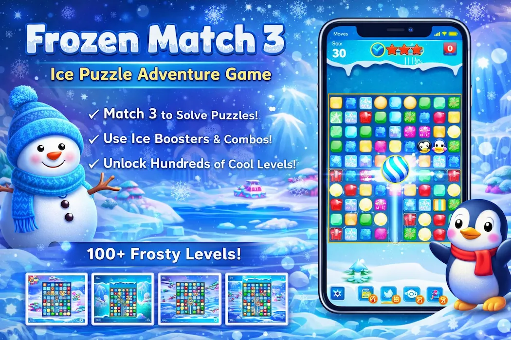 Frozen Match 3 – Ultimate Ice Puzzle Adventure Game