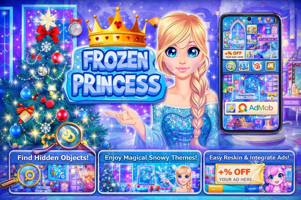 Frozen Princess Hidden Object Game for Unity with Ads & Easy Reskin