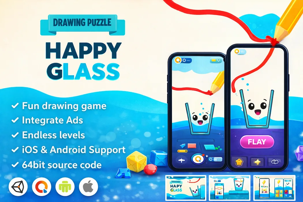 Happy Glass Unity Game Template – AdMob Integrated & Ready to Publish