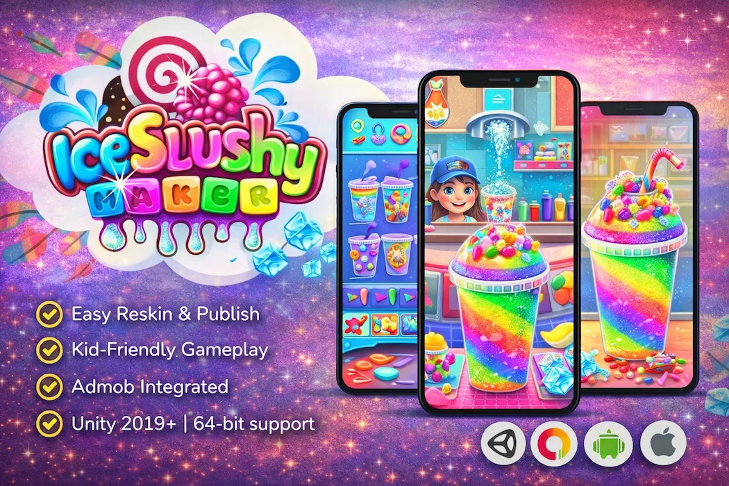Ice Slushy Maker Unity Game Source Code – Kids Cooking Game Template