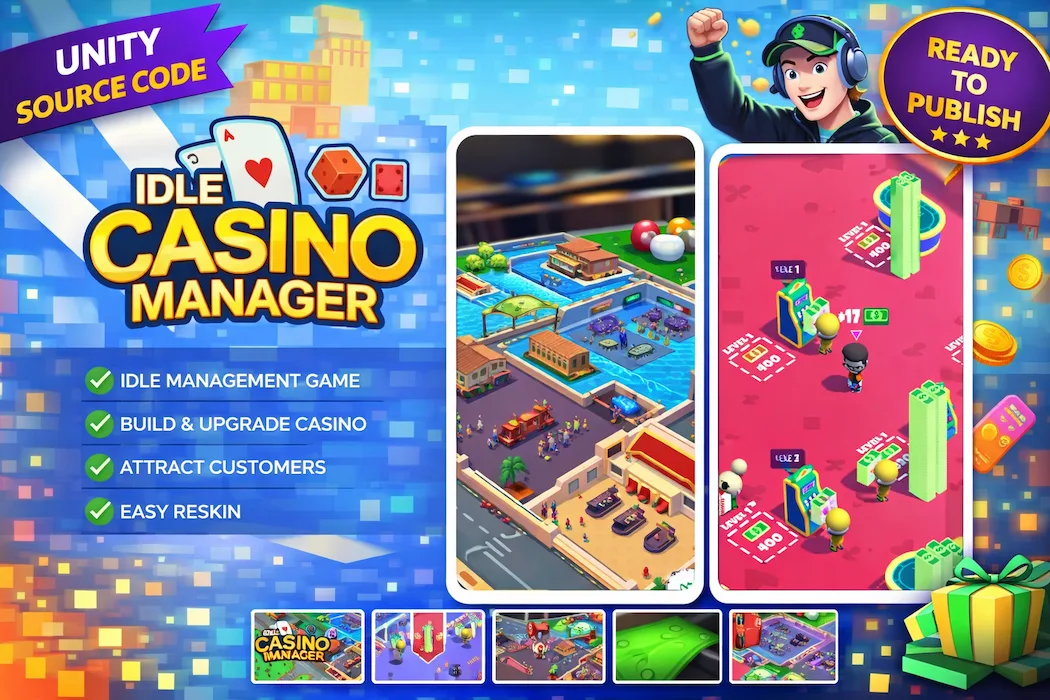 Idle Casino Tycoon Manager Unity Source Code – Build & Manage Your Casino Game