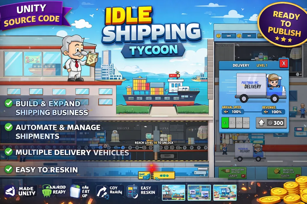 Idle Shipping Tycoon – Unity Source Code