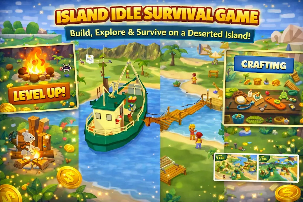 Island Idle Survival Unity Game – Create Your Own Resource-Building Survival Simulator