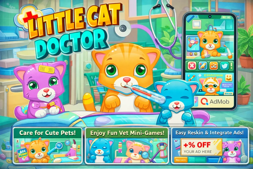 Little Cat Doctor Unity Game Template – Pet Vet Game with AdMob Integration