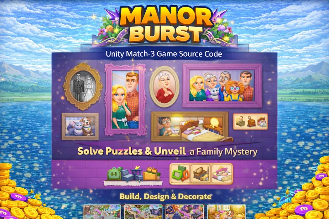 Manor Burst – Unity Match-3 Puzzle Game Source Code