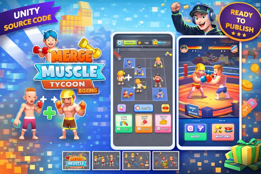 Merge Muscle Tycoon MMA Boxing – Unity Game Source Code (Android & iOS Ready)