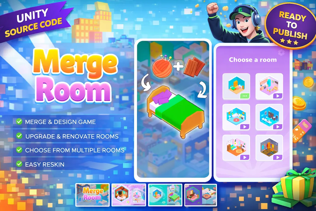 Merge Room Unity Game Source Code – Ready to Publish Mobile Game