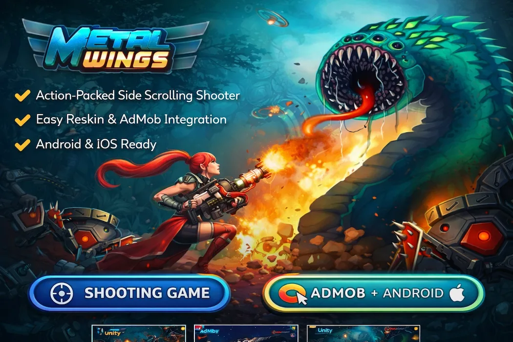 Metal Wings Unity Game Template – Action Shooting Game with AdMob Integration
