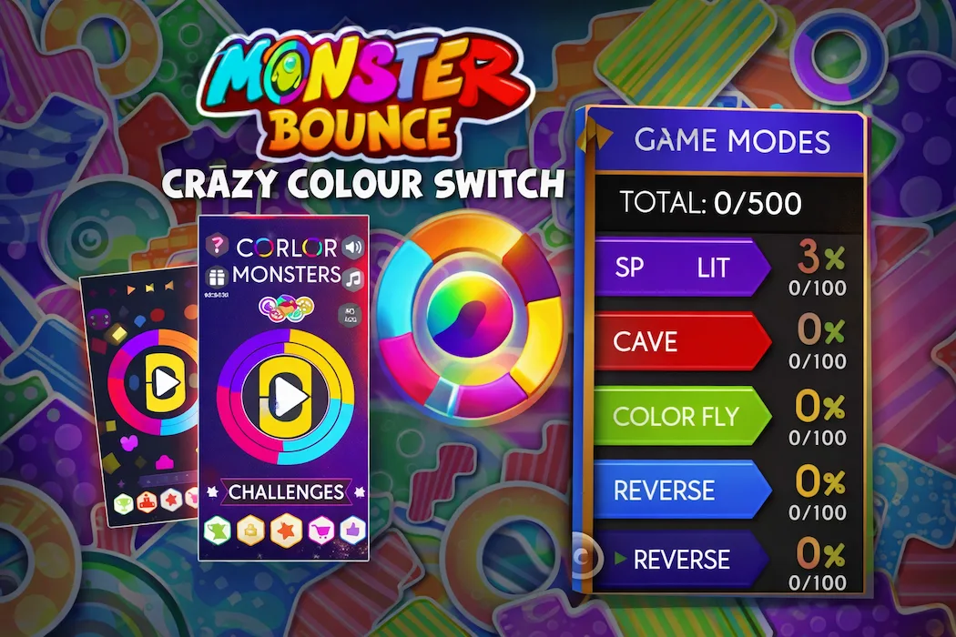 Monster Bounce Crazy Colour Switch Unity Source Code – Addictive Arcade Game