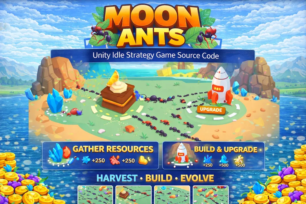 Moon Ants Unity Game Source Code – Idle Ant Colony Simulator