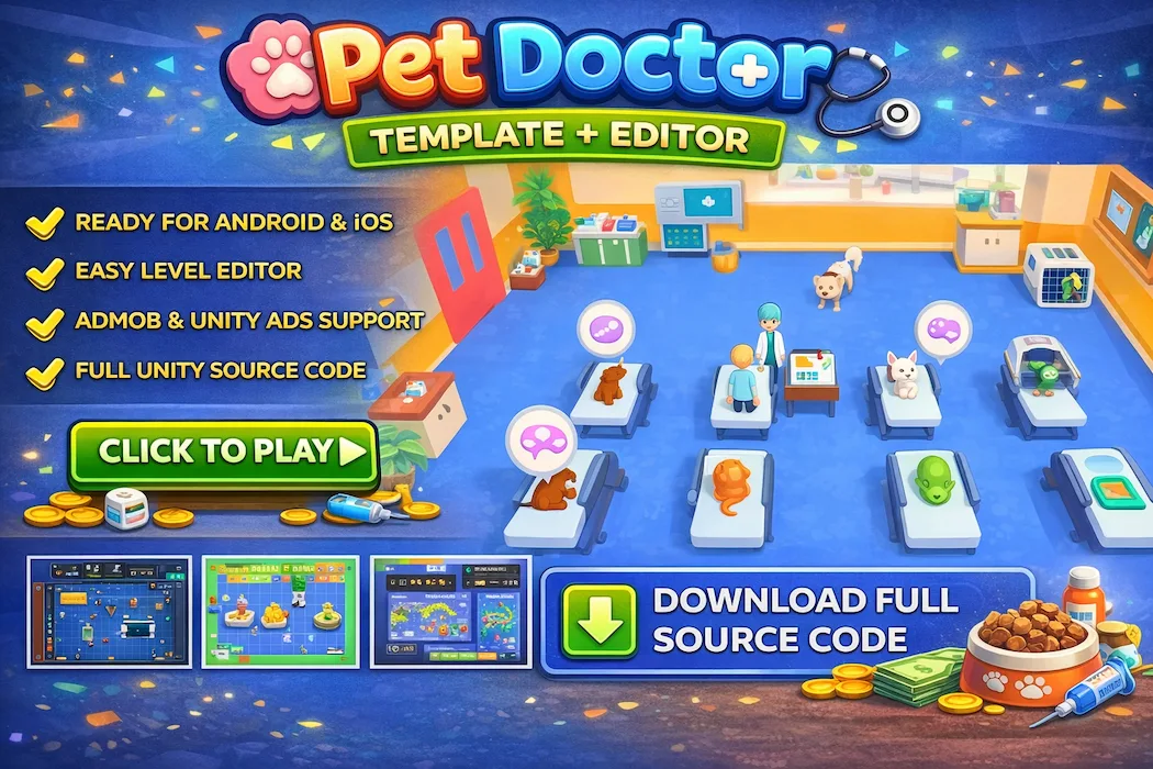 Pet Doctor Unity Game Source Code – Veterinary Simulation Game