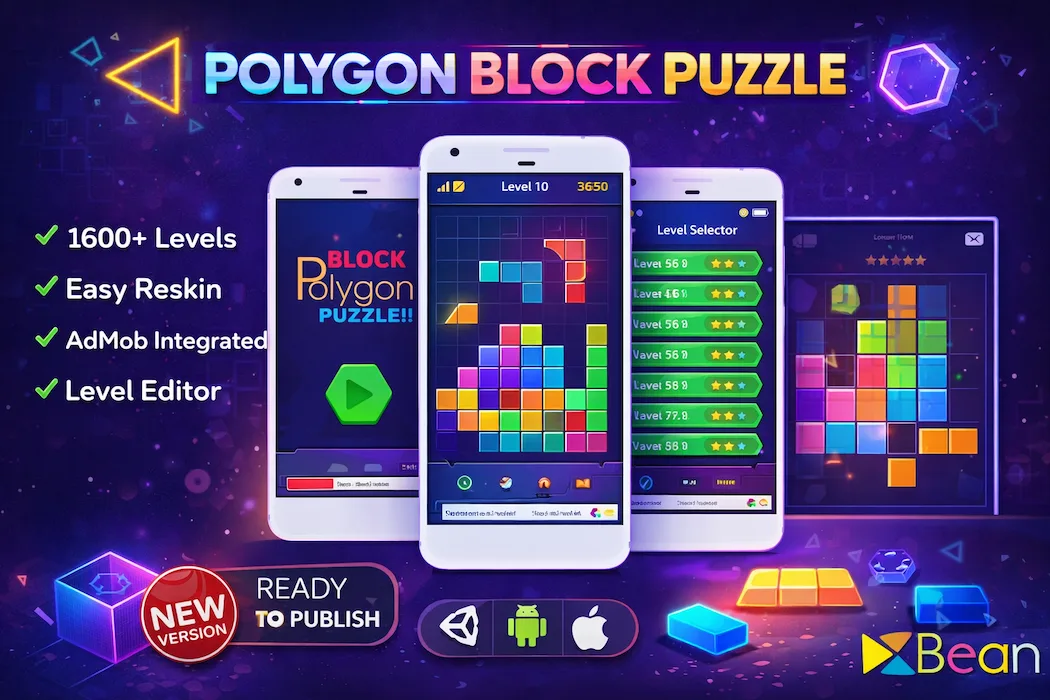 Polygon Block Puzzle Unity Game Source Code – Block Puzzle Template