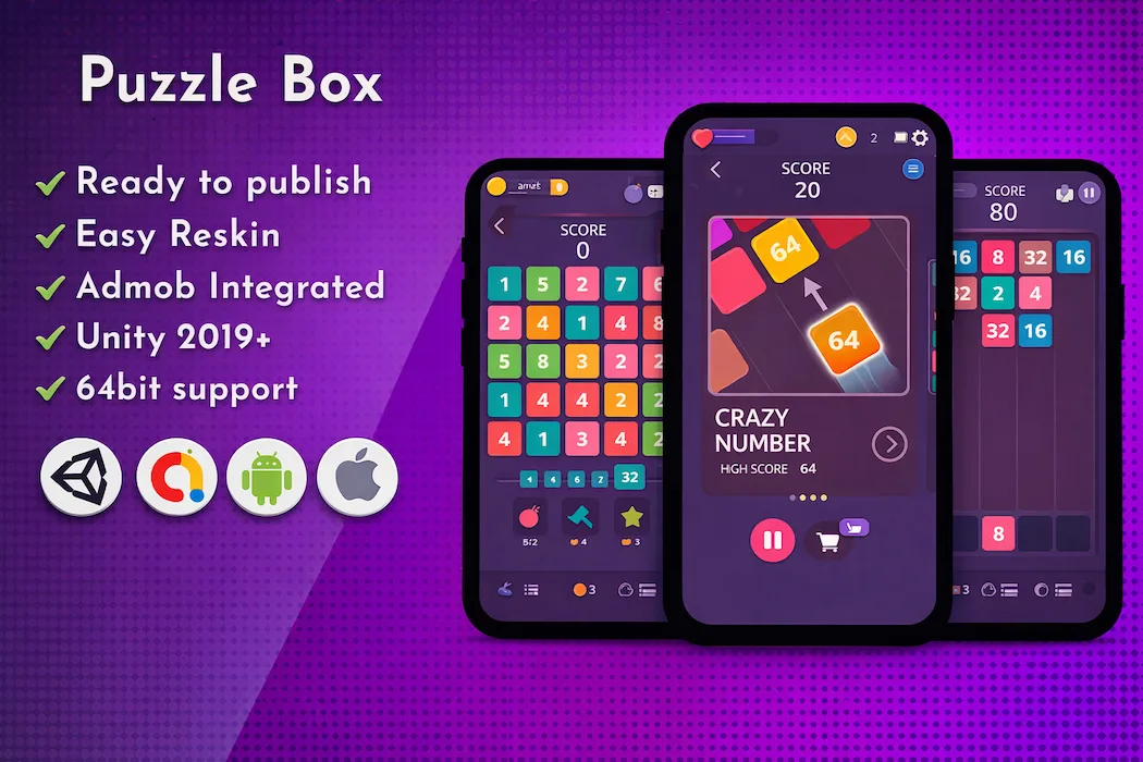 Puzzle Box Unity Game Source Code  AdMob Integrated Puzzle Game Template